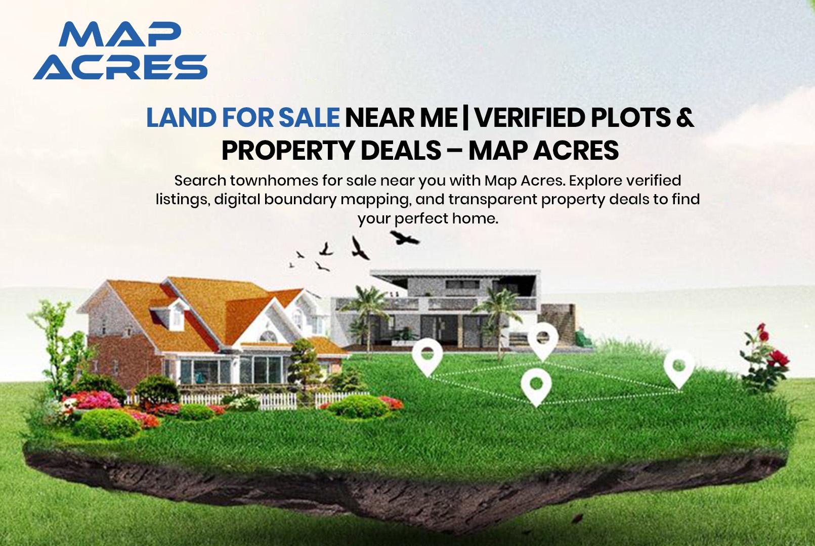 Professional consultant demonstrating land for sale near me with verified plots and digital boundary mapping