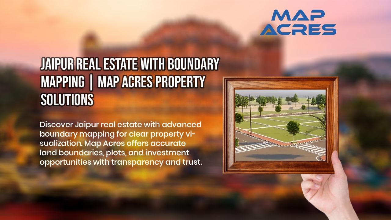 Professional demonstrating Jaipur real estate boundary mapping technology with precise digital property visualization